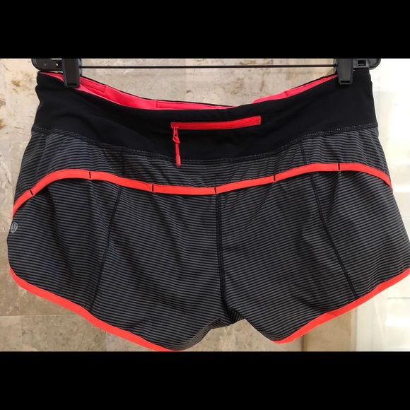 NWOT Lululemon Speed Shorts Cashew Tonka Stripe flare 10 - Picture 4 of 5